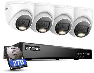 ANNKE 8CH Wired Outdoor Security Camera System with AI Human/Vehicle Detection, 4K H.265+ 5-in-1 DVR and 4x2MP Cameras, Email Alert with Snapshots, 2TB HDD, 66ft Night Vision, Smart Dual Light, White ANNKE 8CH Wired Outdoor Security Camera System with AI Human/Vehicle Detection, 4K H.265+ 5-in-1 DVR and 4x2MP Cameras, Email Alert with Snapshots, 2TB HDD, 66ft Night Vision, Smart Dual Light, White