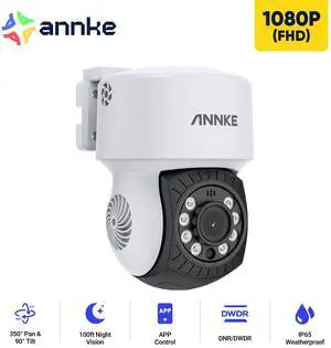 ANNKE 1080P 2MP AHD CCTV Home Surveillance Dome PT Wired Camera with 350° pan and 90° tilt, 100ft IR Night Vision, IP65 Weatherproof Security AddOn Cam for Outdoor Use, Wide Compatibility - APT200