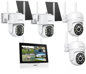 ANNKE Wireless Security Solar Camera System with 7'' IPS Touch Screen, 2 X 4MP Camera Equipped with Solar Panels, 2 X 5MP WiFi Pan Tilt Camera, Human Detection, 360°Pan & Tilt, 2-Way Audio ANNKE Wireless Security Solar Camera System with 7'' IPS Touch Screen, 2 X 4MP Camera Equipped with Solar Panels, 2 X 5MP WiFi Pan Tilt Camera, Human Detection, 360°Pan & Tilt, 2-Way Audio