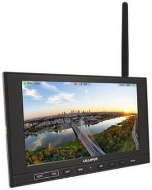 Lilliput 339/W Black -7" 1280X800 IPS FPV Monitor with Channel auto searching Single 5.8Ghz receivers cover 4 bands and total 32 channels AV Wireless Receiver + 2600 mah Battery Built