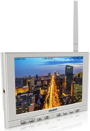 Lilliput 339/W White -7" 1280X800 IPS FPV Monitor with Channel auto searching Single 5.8Ghz receivers cover 4 bands and total 32 channels AV Wireless Receiver + 2600 mah Battery Built