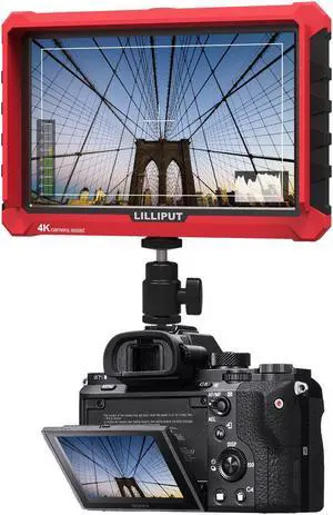 Lilliput 4K Camera-Top Monitor A7s 8 Bit Full HD Display 1920×1200 Resolution 170 Degree Wide Viewing Angle 1000:1 High Contrast 5000cd/m2 High Brightness 20.5mm Thickness and 320g Weight LCD Panel