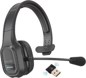 Delton 20X Wireless Computer Headset Noise Isolating, Mute, Headphones for Work 35H All Day Battery, for PC Computer, Laptop, Office meetings, Work from Home, Compatible with Zoom, Meet, MS Teams
