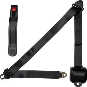 Allstar Performance All98115 Black Three-Point Retractable Seat Belt
