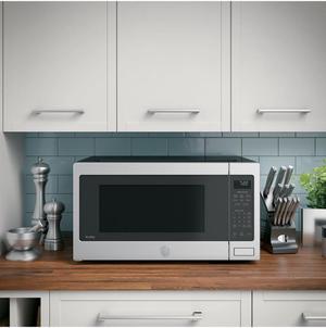 GE Profile PES7227SLSS 25 Countertop Sensor Microwave Oven with 2.2 cu. ft. Capacity 1100 Cooking Watts Weight and Time Defrost Instant  Control Control Lockout and Extra-Large 16 Turntable in Stain