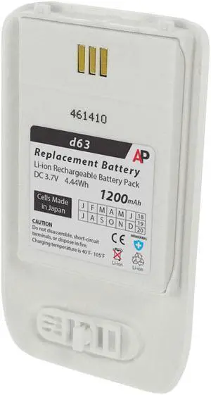 Replacement Battery for Ascom d63 Phones. 1200 mAh (White)