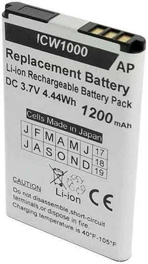 Replacement Battery for the UniData ICW-1000G and WPU-7800 Phones. 1200 mAh