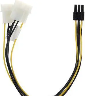 Akasa-4pin Molex to 6pin PCIe Adapter Provides PSU - Black