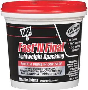 DAP 12142 Spackling Paste, 1 qt, Tub, White, Fast 'N Final