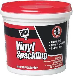 DAP 12132 Vinyl Spackling Paste, 1 qt, Tub, White