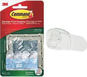 Command Clear Outdoor Light Clips with Foam Strips (16-Pack) 17017CLR-AWES