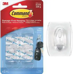 3M Command Clr Mini Hooks 17006CLR-ES-6PK Unit: EACH