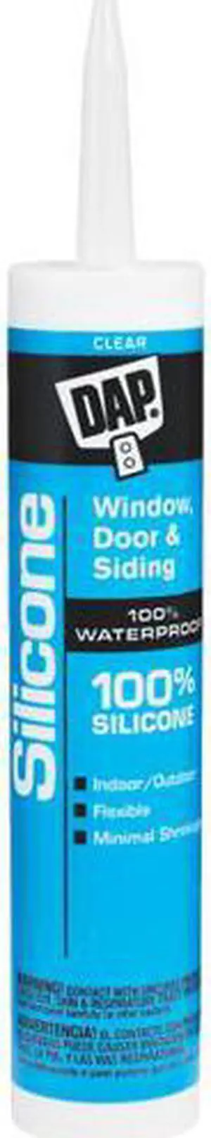 DAP 08641 9.8 oz. Clear Silicone Rubber 100% Window, Door and Siding Sealant