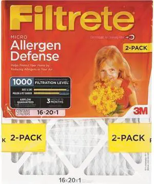 3M 16x20 2pk Allergn Filter 9800-2PK-HDW