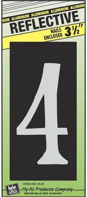 Hyko Prod. 3-1/2" Colonial Number 4 CA-25/4 Pack of 10