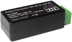 24 VAC to 12 VDC, 1.5 Amp Supply Current Power Adapter for Indoor Outdoor CCTV