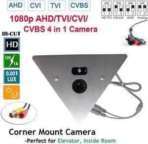 HD 1080P 2.4MP CCTV IR Corner Mountable Camera 2.8mm Wide Angle 12vDC BNC