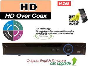 H.265+ XVR-X 8Ch Penta-Brid 1080P Compact 1U Digital Video Recorder Support 5MP HD(TVI/CVI/AHD) Camera, Easy Mobile View.