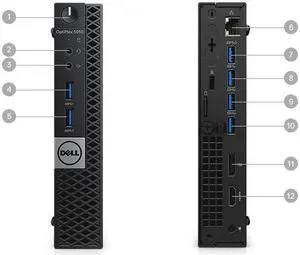 Dell Optiplex 5050 (D10U) Micro PC - Intel Core i5 (i5-7600T) 2.8GHz Quad Core - 256GB SSD - 8GB RAM - Windows 10 Pro Installed - AC Adapter Included