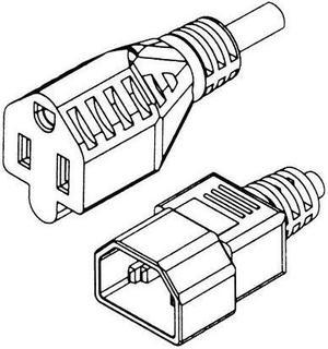 Monitor AC F to M Powercord Adapter-6in