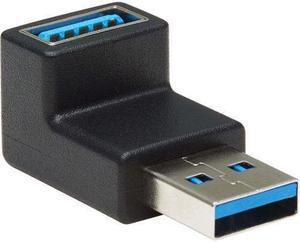 Tripp Lite USB 3.0 SuperSpeed Adapter - USB-A to USB-A, M/F, Down Angle, Black