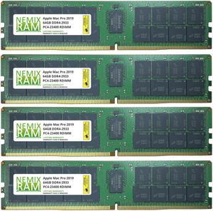 256GB 4x64GB DDR4-2933 PC4-23400 RDIMM Memory for Apple Mac Pro 2019 7,1 by Nemix Ram