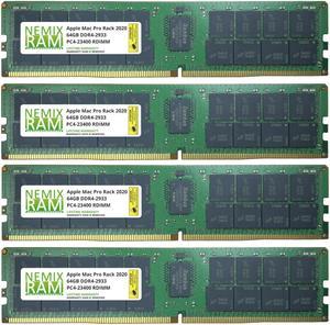 256GB 4x64GB DDR4-2933 PC4-23400 RDIMM Memory for Apple Mac Pro Rack 2020 7,1 by Nemix Ram