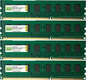 32GB Kit 4x8GB DDR3-1333 PC3-10600 VLP Desktop 2Rx8 Memory Module by Nemix Ram