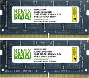 64GB (2 x 32GB) DDR4-2666MHz PC4-21300 SO-DIMM Memory for Apple 27" iMac with Retina 5K Display Mid 2020 (iMac 20,1 iMac 20,2) by NEMIX RAM