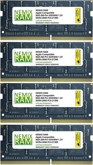 32GB (4x8GB) DDR4-2666MHz PC4-21300 SO-DIMM Memory for Apple 27" iMac with Retina 5K Display Mid 2020 (iMac 20,1 iMac 20,2) by NEMIX RAM