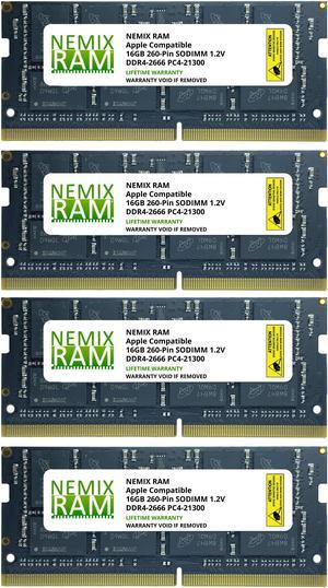 64GB (4x16GB) DDR4-2666MHz PC4-21300 SO-DIMM Memory for Apple 27" iMac with Retina 5K Display Mid 2020 (iMac 20,1 iMac 20,2) by NEMIX RAM