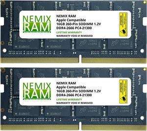 32GB (2x16GB) DDR4-2666MHz PC4-21300 SO-DIMM Memory for Apple 27" iMac with Retina 5K Display Mid 2020 (iMac 20,1 iMac 20,2) by NEMIX RAM