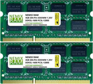 8GB (2x4GB) DDR3 1600 (PC3 12800) SODIMM Laptop Memory RAM