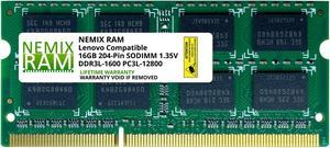 16GB 1x16GB DDR3 1600 PC3 12800 Laptop Memory for Lenovo ThinkPad PSeries P40 Yoga P50s