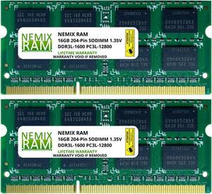 32GB (2x16GB) DDR3 1600 (PC3 12800) SODIMM Laptop Memory RAM