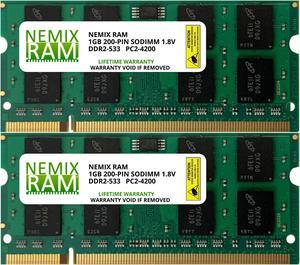 2GB (2x1GB) DDR2 533 (PC2 4200) SODIMM Laptop Memory RAM