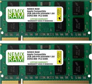 NEMIX RAM Compatible  for 4GB (2X2GB)DDR2 667MHz PC2-5300 SODIMM Memory Upgrade for Apple iMac 2007 2008