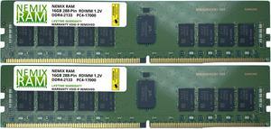 NEMIX RAM 32GB 2x16GB DDR4-2133 PC4-17000 1Rx4 ECC Registered Memory