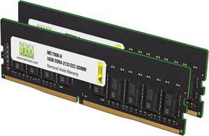 NEMIX RAM 32GB 2x16GB DDR4-2133 PC4-17000 2Rx8 ECC Unbuffered Memory