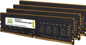 NEMIX RAM 128GB 4x32GB DDR4-2666 PC4-21300 2Rx8 Non-ECC Unbuffered Memory