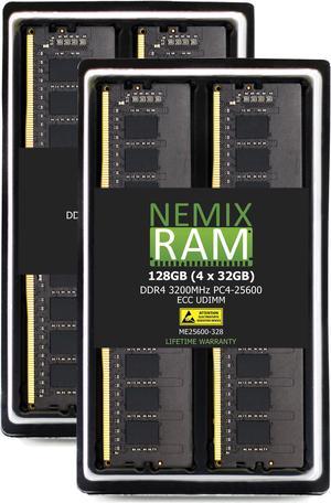 NEMIX RAM 128GB (4X32GB) DDR4 3200MHZ PC4-25600 ECC UDIMM Compatible with DELL PowerEdge T150 Server