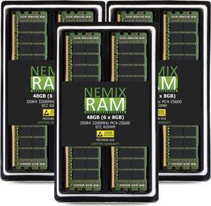 48GB (6 x 8GB) DDR4 3200MHz PC4-25600 ECC RDIMM 1Rx8 ECC RDIMM Registered Server Memory Upgrade by NEMIX RAM