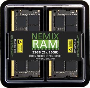 NEMIX RAM 32GB (2 x 16GB) DDR5 4800MHz PC5-38400 Non-ECC SODIMM Compatible with DELL Precision 5770 Mobile Workstation