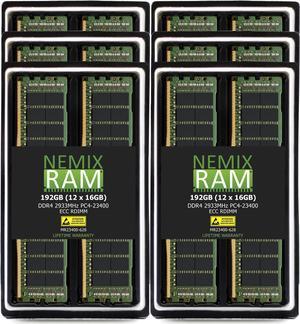 192GB (12 x 16GB) DDR4 2933MHz PC4-23400 ECC RDIMM 2Rx8 ECC RDIMM Registered Server Memory Upgrade by NEMIX RAM