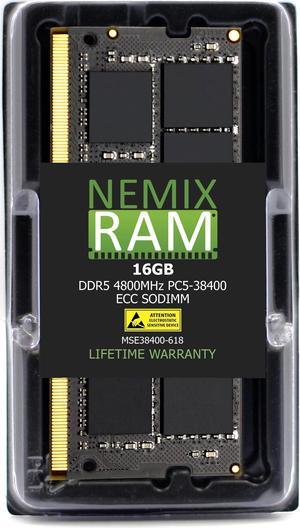 NEMIX RAM 16GB DDR5 4800MHz PC5-38400 ECC SODIMM Compatible with DELL Compatible SNPCYXXPC/16G AC258275 Memory Precision 7670 7770 3260 3260XE 3460 3460XE