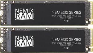NEMIX RAM Nemesis Series 8TB 2X4TB M2 2280 Gen4 PCIe NVMe SSD Write Speeds up to 7415mbps Compatible with Dell Alienware M16 and M18 Gaming Laptops