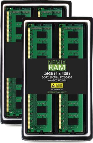 NEMIX RAM 16GB (4X4GB) DDR2 800MHZ PC2-6400 UDIMM Desktop Memory