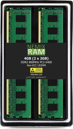 NEMIX RAM 4GB (2X2GB) DDR2 800MHZ PC2-6400 UDIMM Desktop Memory
