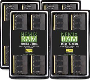 NEMIX RAM 256GB (8 x 32GB) DDR4 3200MHz PC4-25600 ECC UDIMM Compatible with ASUS Pro WS WRX80E-SAGE SE WiFi Motherboard