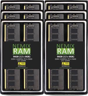 NEMIX RAM 96GB (12X8GB) DDR4 3200MHZ PC4-25600 1Rx8 1.2V 288-PIN ECC Unbuffered UDIMM KIT